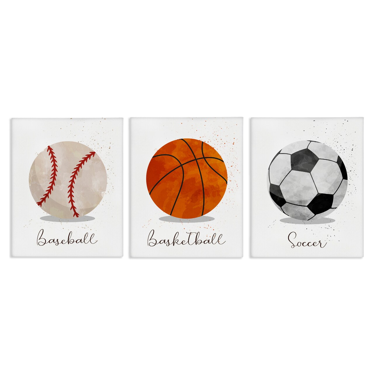 Stupell Industries Let's Play Ball Kid's Sports 3pc Canvas Set, design by Christine Simpson Art